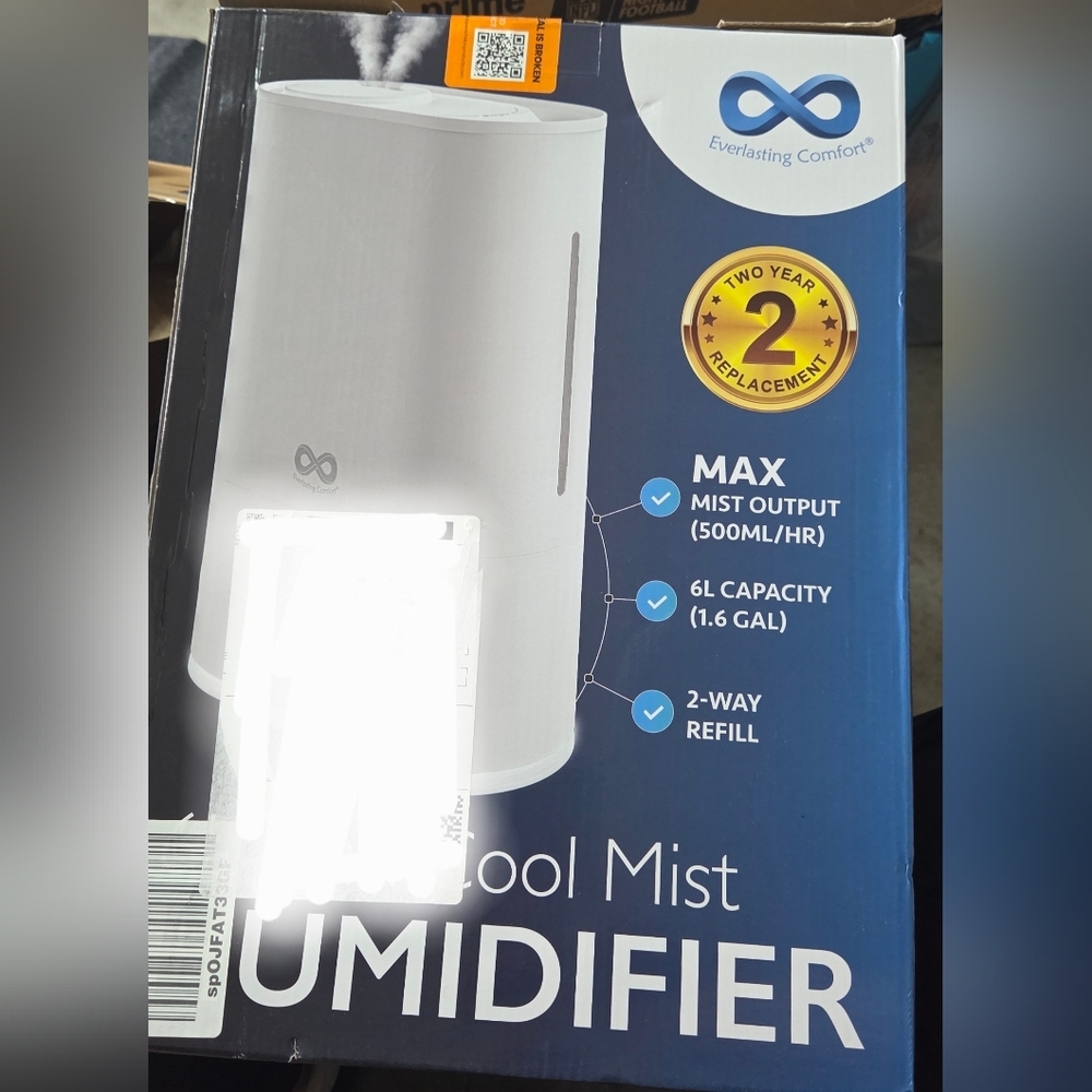 Everlasting Comfort 6L Humidifier Large Room, High Mist Output 60HR Runtime - Picture 9 of 11